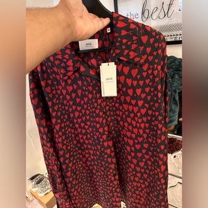 AMI Paris heart pattern button-up shirt. Never worn still has tags. Size 2XL